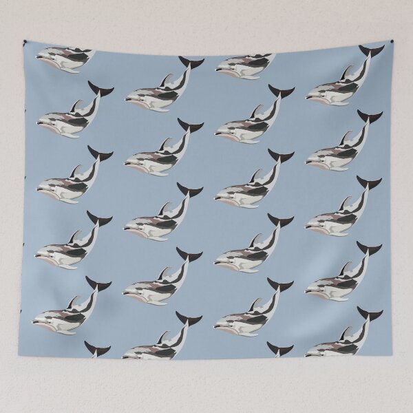 Item preview, W is for White Sided Dolphin,White-Sided Dolphin Artwork – Energetic Marine Mammal Illustration and Ocean Wildlife Design designed and sold by PrettylittlepastelUk.