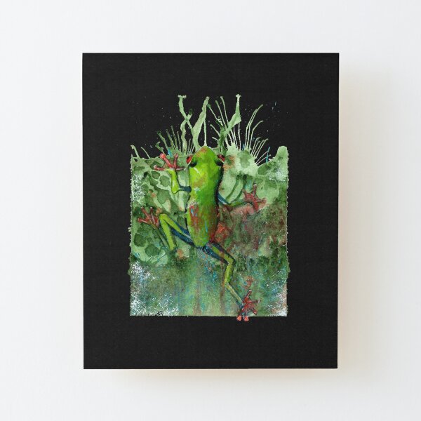 Leaping Frog Wood Mounted Print