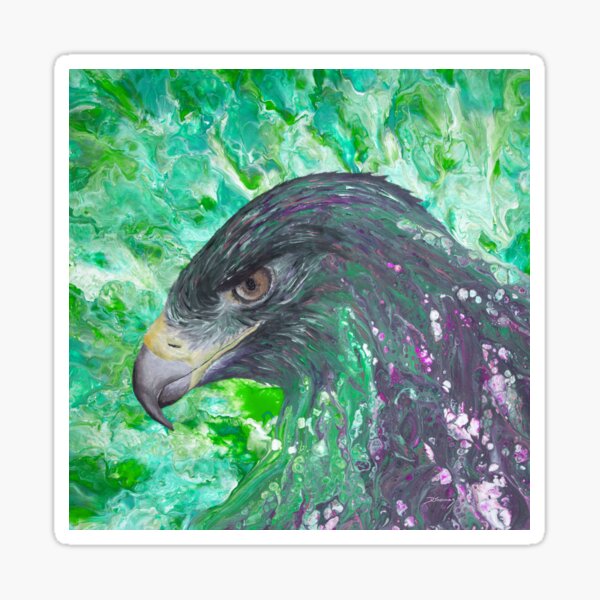 Artikel-Vorschau von Adler in Pouring Kunst (grüne Version), designt und verkauft von Doris Thomas.