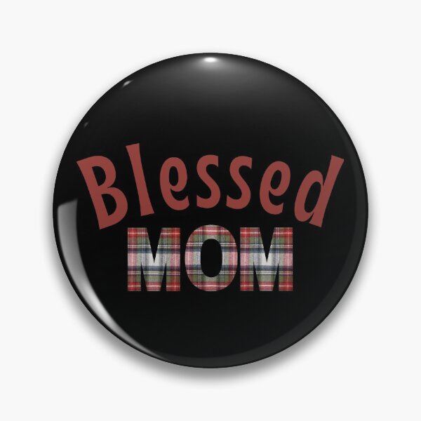 Item preview, Blessed Mom Plaid Lettering designed and sold by ModkMerch.