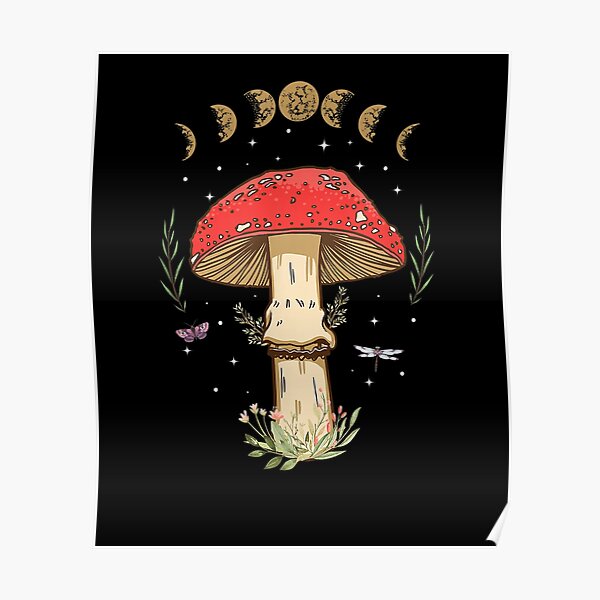 Botanical Mushrooms Wallpaper Vintage Mushrooms Mural Peel  Etsy