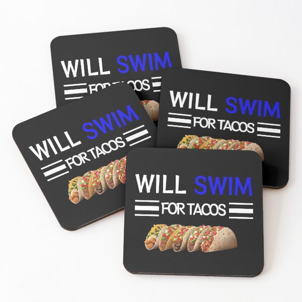 Item preview, WILL SWIM FOR TACOS designed and sold by Swimerch.