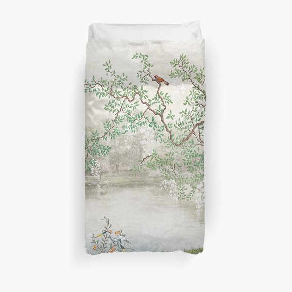 Vintage Chinoiserie Watercolor Art Design Duvet Cover