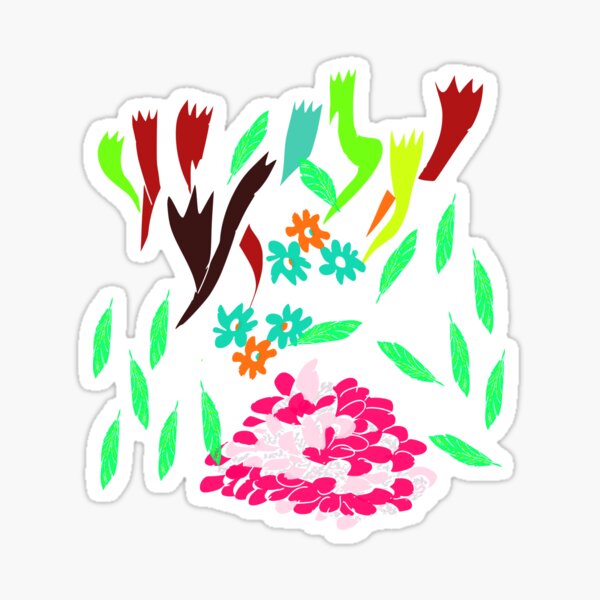 Spring green flowers Sticker