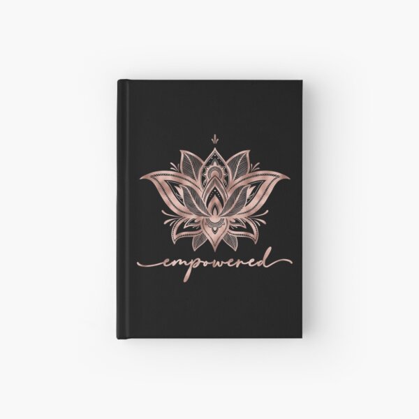 Empowered with Lotus Mandala (Rose Gold) Hardcover Journal