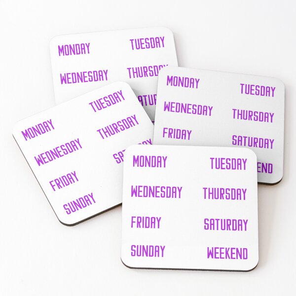 Item preview, Days of the week for your planner and journal in purple - Monday Tuesday Wednesday Thursday Friday Saturday Sunday Weekend designed and sold by meraviglioso.