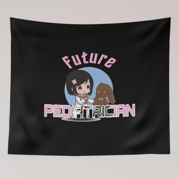 Item preview, pediatrics, future pediatrician examining a toy designed and sold by doctors-apparel.
