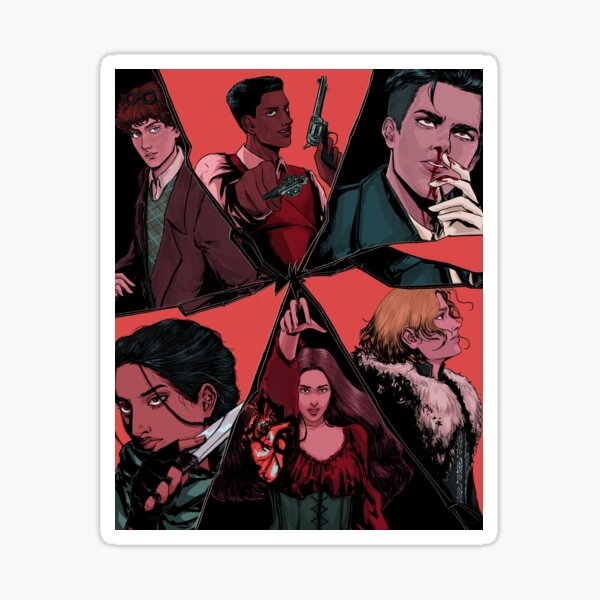 Vista previa del artículo con la obra «Ilustración de seis cuervos (sin textura)», diseñado y vendido por calicoture.