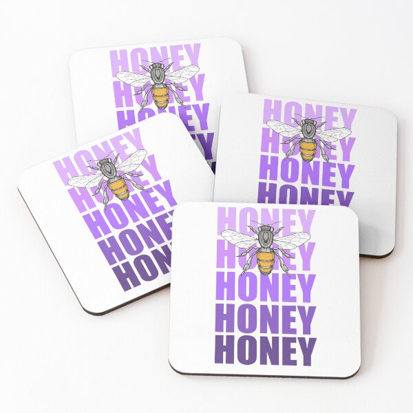 Item preview, cute wholesome bee and purple  honey honey lettering designed and sold by weilertsen.