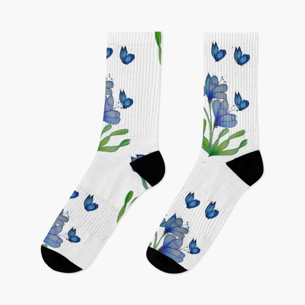 Artikelvorschau, blaue Lilien und Schmetterlinge entworfen und verkauft von manuMgarcia.