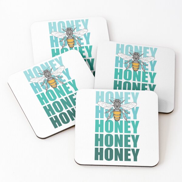 Item preview, cute wholesome bee and turquoise   honey honey lettering designed and sold by weilertsen.