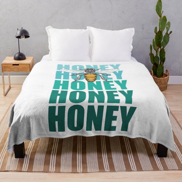 Item preview, cute wholesome bee and turquoise   honey honey lettering designed and sold by weilertsen.