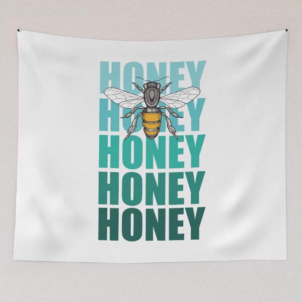 Item preview, cute wholesome bee and turquoise   honey honey lettering designed and sold by weilertsen.