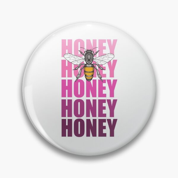 Item preview, cute wholesome bee and pink honey honey lettering designed and sold by weilertsen.