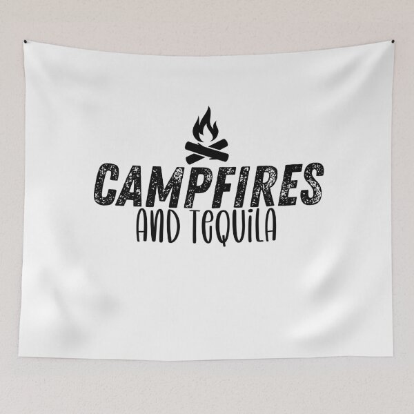Artikelvorschau, Campfires And Tequila - Funny Camping entworfen und verkauft von cannabipedia420.