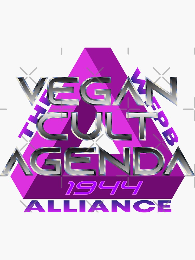 Thumbnail 3 of 3, Sticker, Vegan cult agenda the WFPB alliance 2 designed and sold by reIntegration.