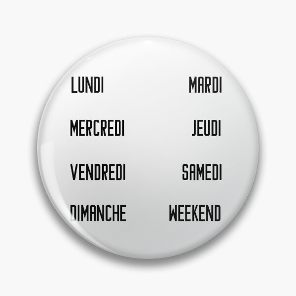 Item preview, French days of the week for your planner and journal in black - jours de la semaine en français: lundi, mardi, mercredi, jeudi, vendredi, samedi, dimanche designed and sold by meraviglioso.