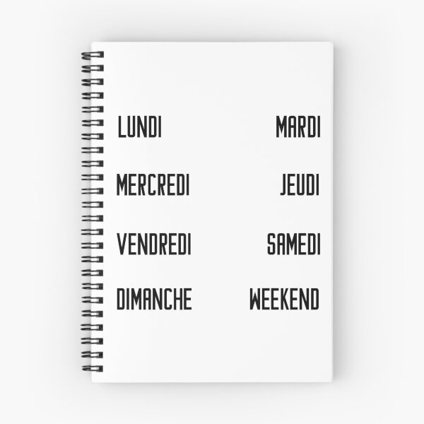 Item preview, French days of the week for your planner and journal in black - jours de la semaine en français: lundi, mardi, mercredi, jeudi, vendredi, samedi, dimanche designed and sold by meraviglioso.