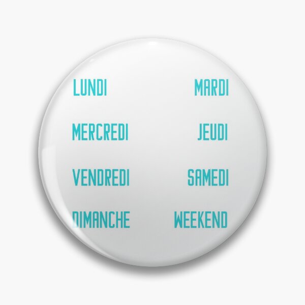 Item preview, French days of the week for your planner and journal in teal aqua, sarcelle - jours de la semaine en français: lundi, mardi, mercredi, jeudi, vendredi, samedi, dimanche designed and sold by meraviglioso.
