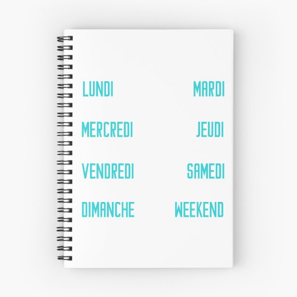 Item preview, French days of the week for your planner and journal in teal aqua, sarcelle - jours de la semaine en français: lundi, mardi, mercredi, jeudi, vendredi, samedi, dimanche designed and sold by meraviglioso.