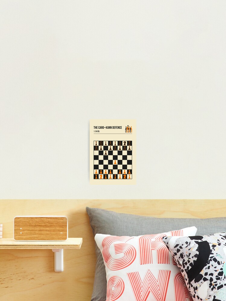 Chess The Caro Kann Defence Minimalistic Book Cover Art Poster