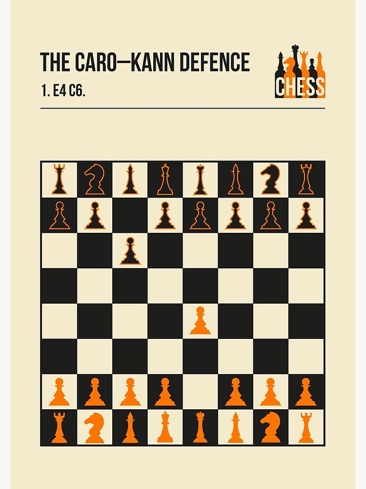 Chess The Caro Kann Defence Minimalistic Book Cover Art Poster
