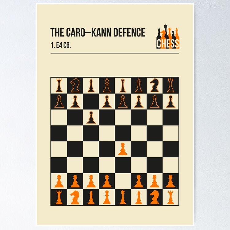 Chess The Caro Kann Defence Minimalistic Book Cover Art