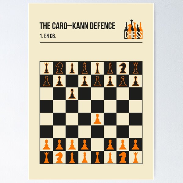 Aperçu de l'œuvre Chess The Caro Kann Defense Couverture de livre minimaliste créée et vendue par Stadify.
