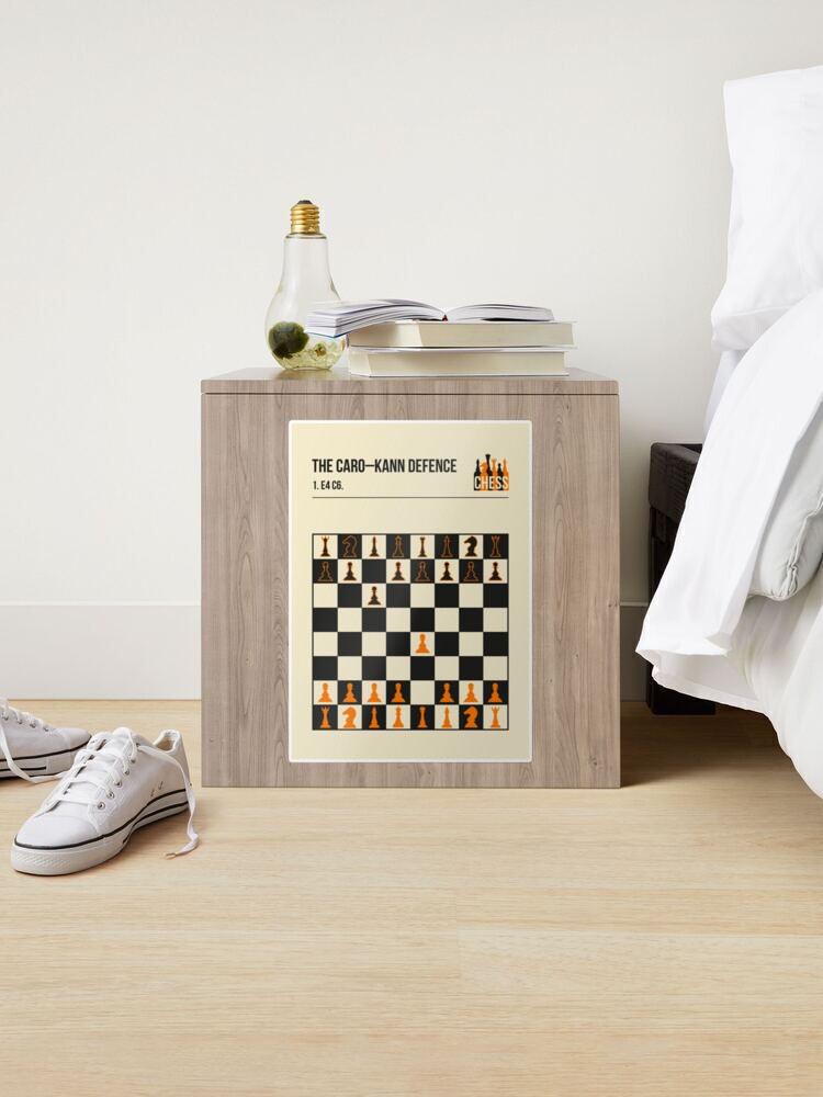 Chess The Caro Kann Defence Minimalistic Book Cover Art Poster