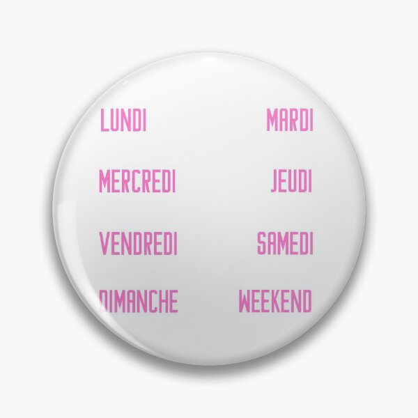 Item preview, French days of the week for your planner and journal in pink, rose - jours de la semaine en français: lundi, mardi, mercredi, jeudi, vendredi, samedi, dimanche designed and sold by meraviglioso.