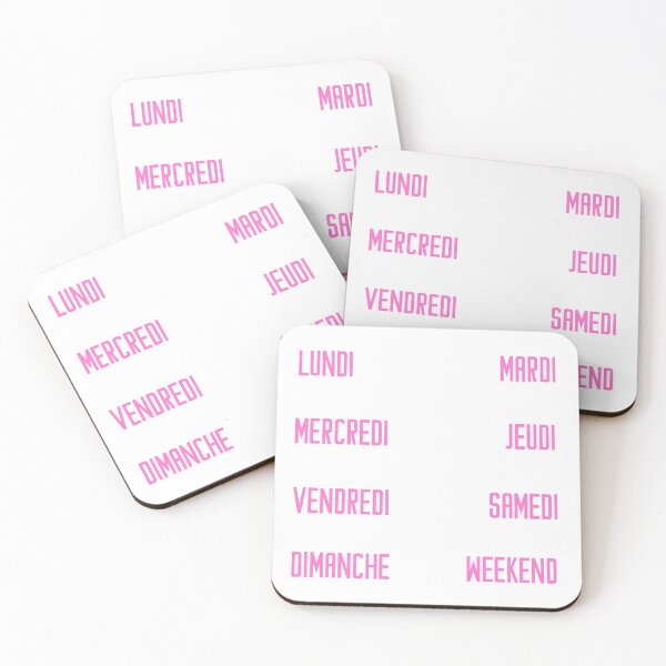 Item preview, French days of the week for your planner and journal in pink, rose - jours de la semaine en français: lundi, mardi, mercredi, jeudi, vendredi, samedi, dimanche designed and sold by meraviglioso.