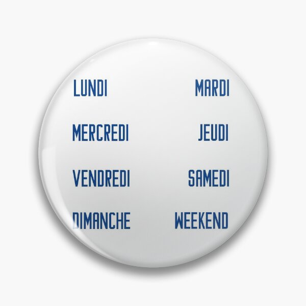 Item preview, French days of the week for your planner and journal in blue, bleue - jours de la semaine en français: lundi, mardi, mercredi, jeudi, vendredi, samedi, dimanche designed and sold by meraviglioso.