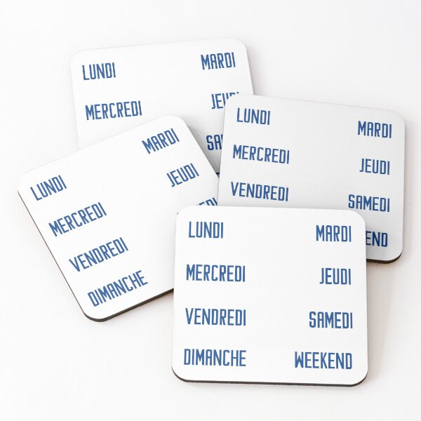 Item preview, French days of the week for your planner and journal in blue, bleue - jours de la semaine en français: lundi, mardi, mercredi, jeudi, vendredi, samedi, dimanche designed and sold by meraviglioso.
