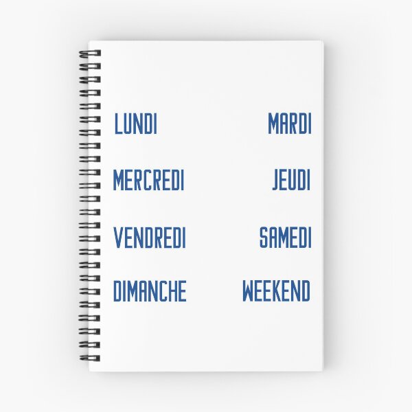 Item preview, French days of the week for your planner and journal in blue, bleue - jours de la semaine en français: lundi, mardi, mercredi, jeudi, vendredi, samedi, dimanche designed and sold by meraviglioso.