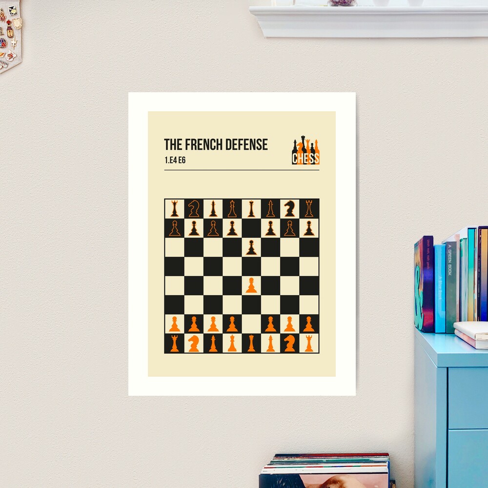 Chess The French Defence Minimalistic book cover chess opening art. Art  Board Print for Sale by Jorn van Hezik