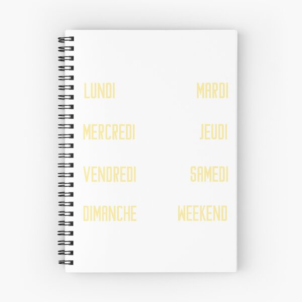 Item preview, French days of the week for your planner and journal in yellow, jaune - jours de la semaine en français: lundi, mardi, mercredi, jeudi, vendredi, samedi, dimanche designed and sold by meraviglioso.