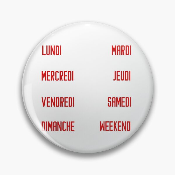 Item preview, French days of the week for your planner and journal in red, rouge - jours de la semaine en français: lundi, mardi, mercredi, jeudi, vendredi, samedi, dimanche designed and sold by meraviglioso.