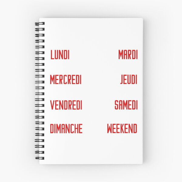 Item preview, French days of the week for your planner and journal in red, rouge - jours de la semaine en français: lundi, mardi, mercredi, jeudi, vendredi, samedi, dimanche designed and sold by meraviglioso.