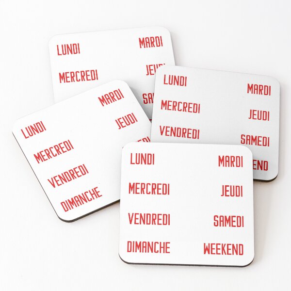Item preview, French days of the week for your planner and journal in red, rouge - jours de la semaine en français: lundi, mardi, mercredi, jeudi, vendredi, samedi, dimanche designed and sold by meraviglioso.