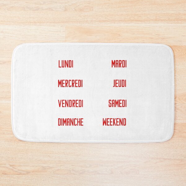 Item preview, French days of the week for your planner and journal in red, rouge - jours de la semaine en français: lundi, mardi, mercredi, jeudi, vendredi, samedi, dimanche designed and sold by meraviglioso.