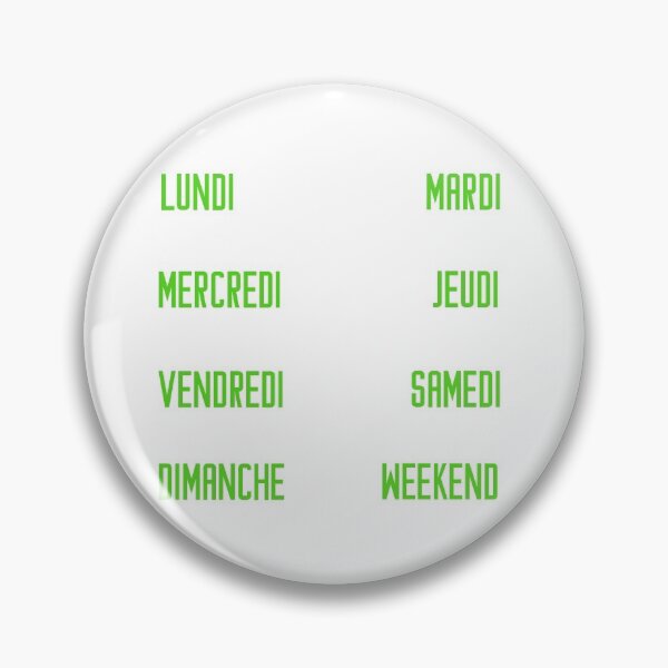 Item preview, French days of the week for your planner and journal in green, verte - jours de la semaine en français: lundi, mardi, mercredi, jeudi, vendredi, samedi, dimanche designed and sold by meraviglioso.