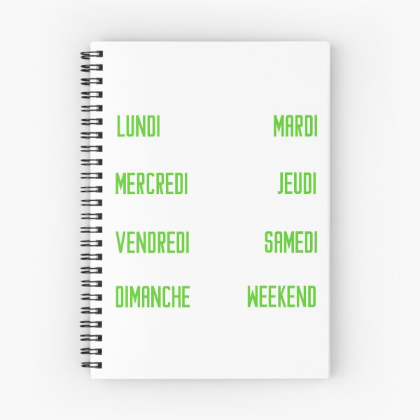 Item preview, French days of the week for your planner and journal in green, verte - jours de la semaine en français: lundi, mardi, mercredi, jeudi, vendredi, samedi, dimanche designed and sold by meraviglioso.