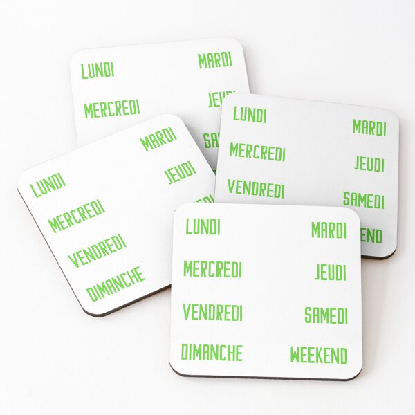 Item preview, French days of the week for your planner and journal in green, verte - jours de la semaine en français: lundi, mardi, mercredi, jeudi, vendredi, samedi, dimanche designed and sold by meraviglioso.