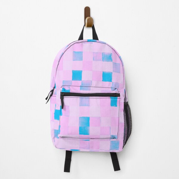 Item preview, Abstract colourful square pattern checkered light pinks and turquoise designed and sold by Marilena Strambu.