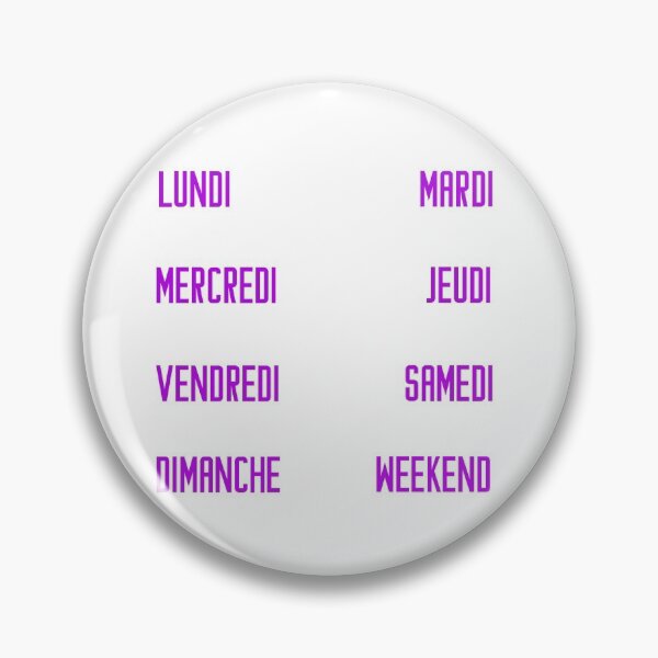 Item preview, French days of the week for your planner and journal in purple, mauve - jours de la semaine en français: lundi, mardi, mercredi, jeudi, vendredi, samedi, dimanche designed and sold by meraviglioso.