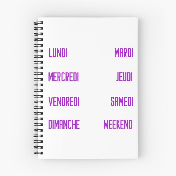 Item preview, French days of the week for your planner and journal in purple, mauve - jours de la semaine en français: lundi, mardi, mercredi, jeudi, vendredi, samedi, dimanche designed and sold by meraviglioso.