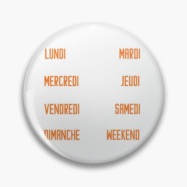Item preview, French days of the week for your planner and journal in orange - jours de la semaine en français: lundi, mardi, mercredi, jeudi, vendredi, samedi, dimanche designed and sold by meraviglioso.
