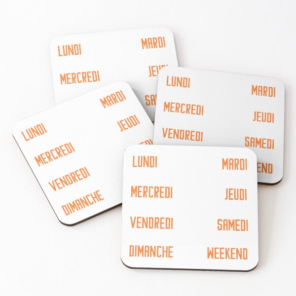 Item preview, French days of the week for your planner and journal in orange - jours de la semaine en français: lundi, mardi, mercredi, jeudi, vendredi, samedi, dimanche designed and sold by meraviglioso.
