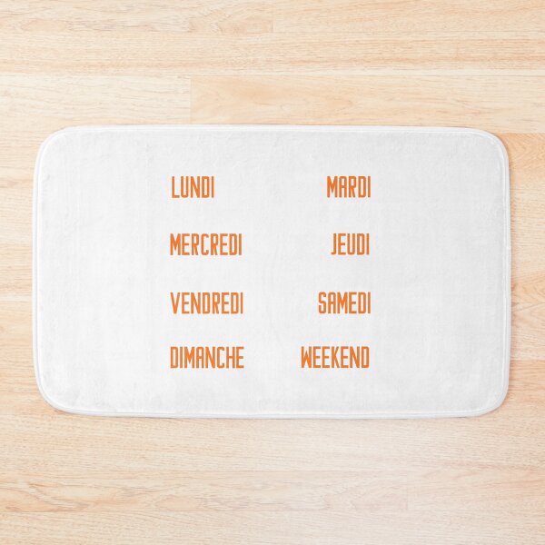 Item preview, French days of the week for your planner and journal in orange - jours de la semaine en français: lundi, mardi, mercredi, jeudi, vendredi, samedi, dimanche designed and sold by meraviglioso.