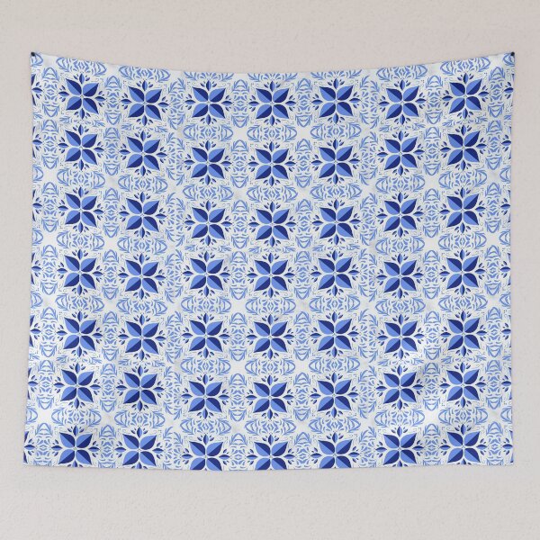 Item preview, Stunning Royal Blue flowers and Leaves Pattern  designed and sold by Reaisa.